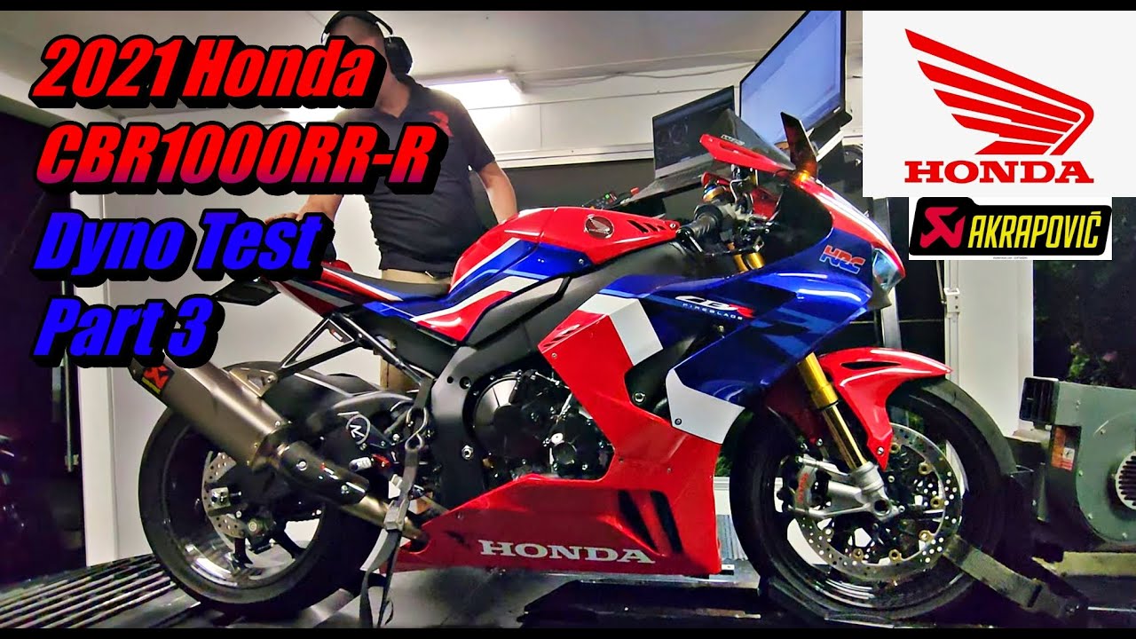 2021 Honda CBR1000RR-R Fireblade SP Dyno Test Part 3 new air filter, Ti exhaust, Flash