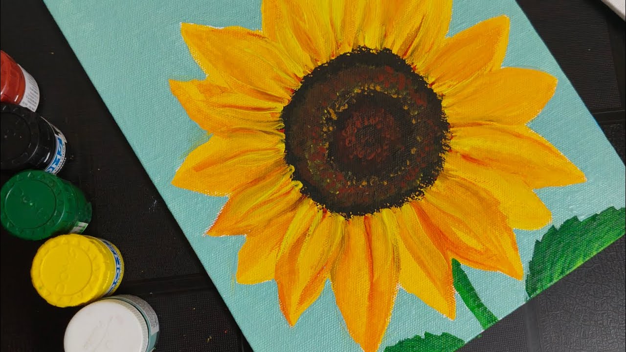 Easy sunflower painting #drawing #artist #painting #video #artvideo #viral #viralvideo #sunflower 