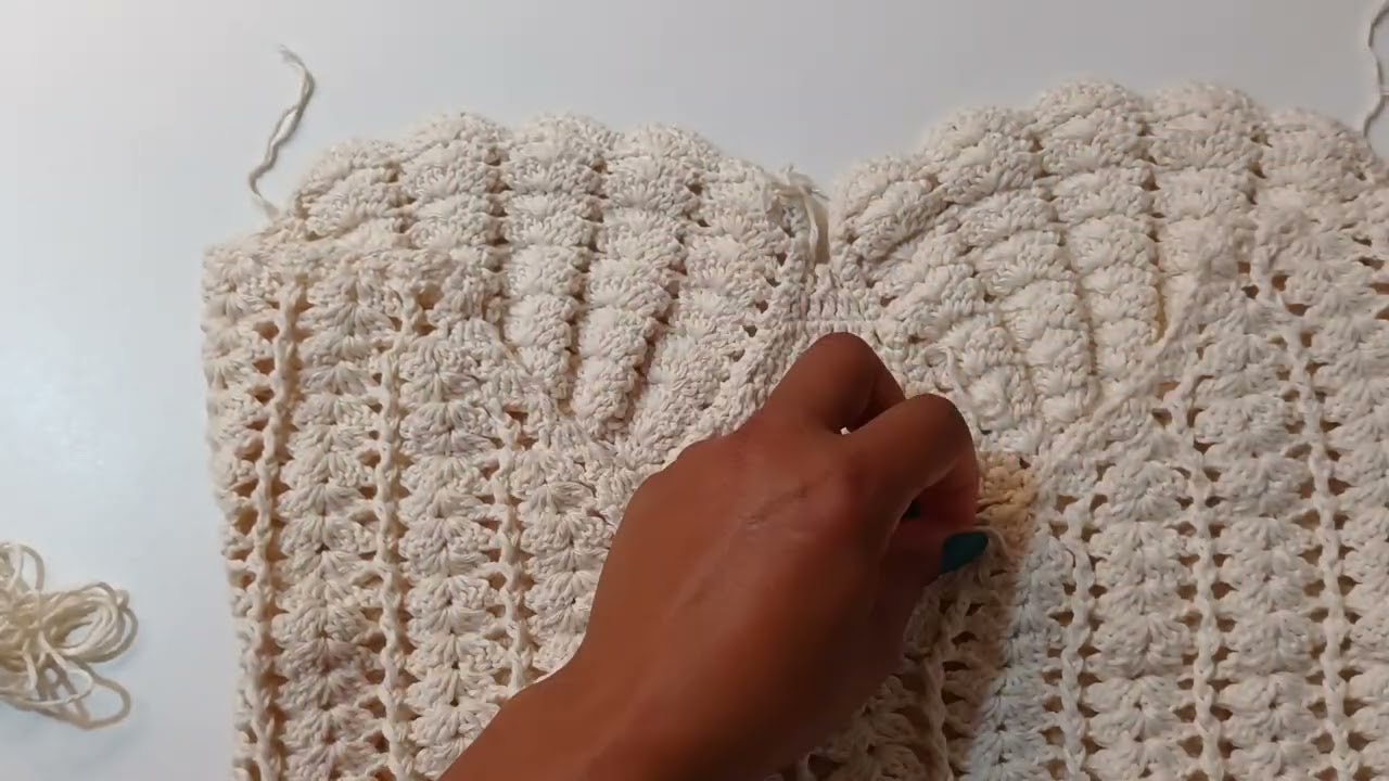Parte final: Aula do vestido sereia em crochê 