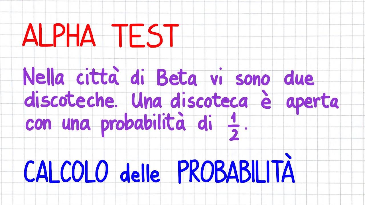 ALPHA TEST - calcolo delle probabilità  _ AT43