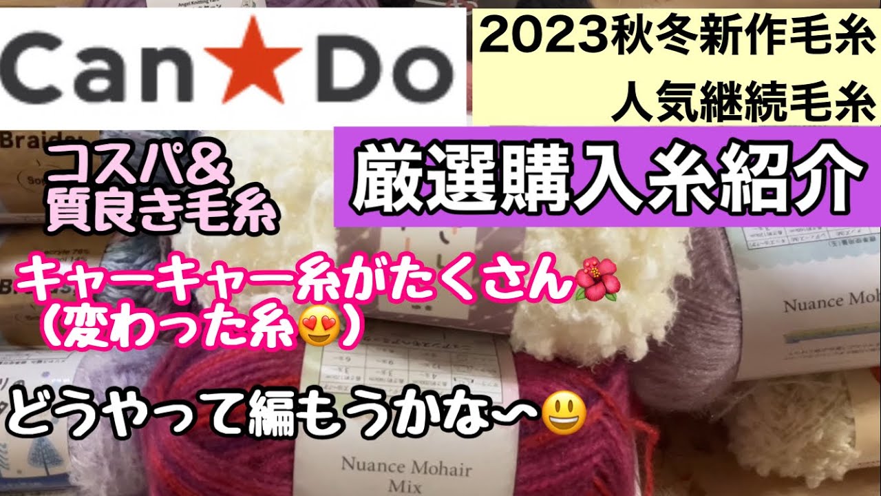 【キャンドゥ新作秋冬毛糸】購入糸紹介☆今季も100均の中で1番嬉しいかも😍【編み物】