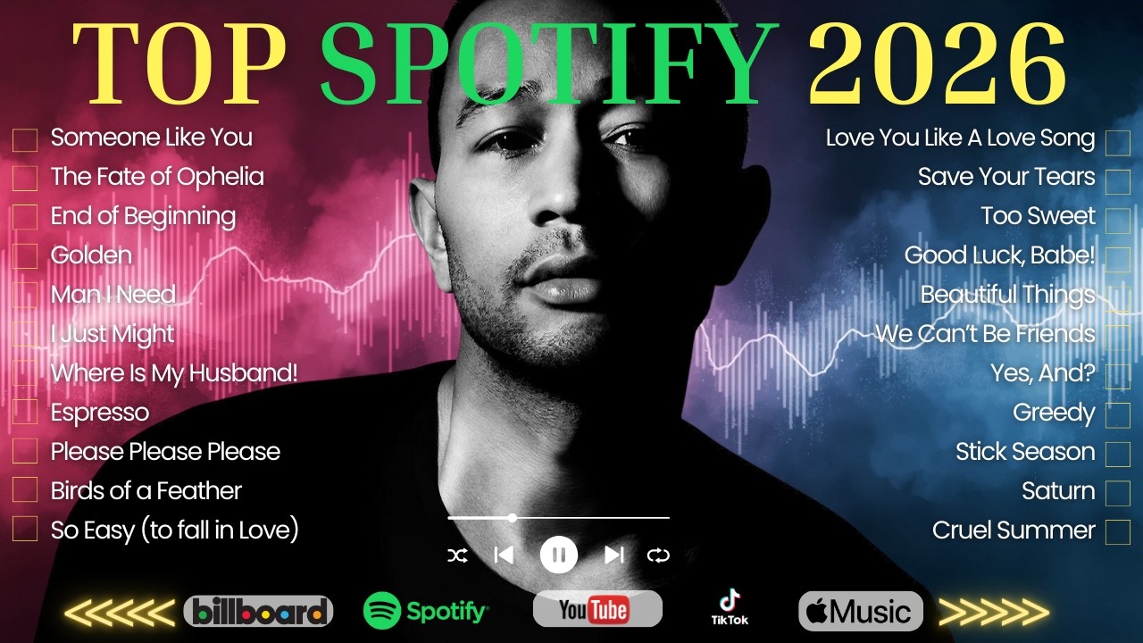 Top Spotify 2026! English Songs 🎵 John Legend, Bruno Mars, Ed Sheeran, The Weeknd, Adele