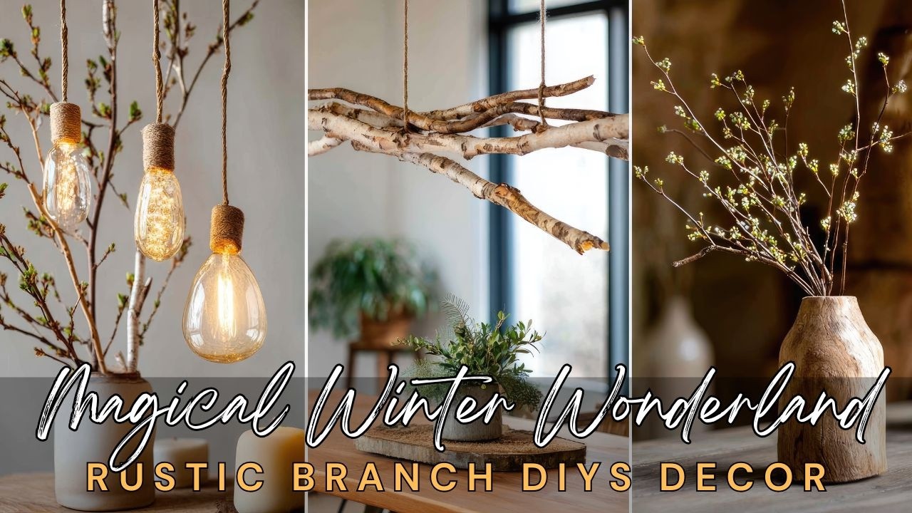 🌿 10 Rustic Branch DIYs Decor Ideas: Transforming Dry Branches for a Magical Winter Wonderland!
