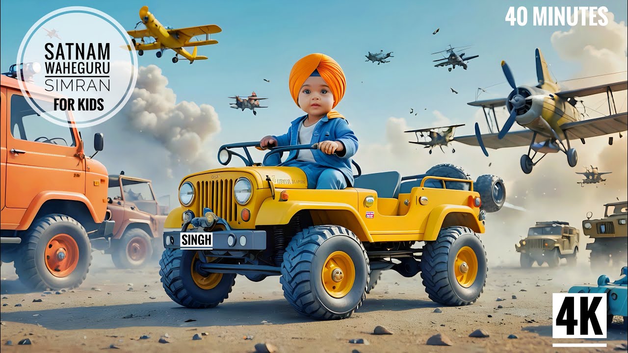 Satnam Waheguru Simran | Babies Fall Asleep Fast 🌙 | Soft Gurbani Sleep Music for Kids | 40 Min