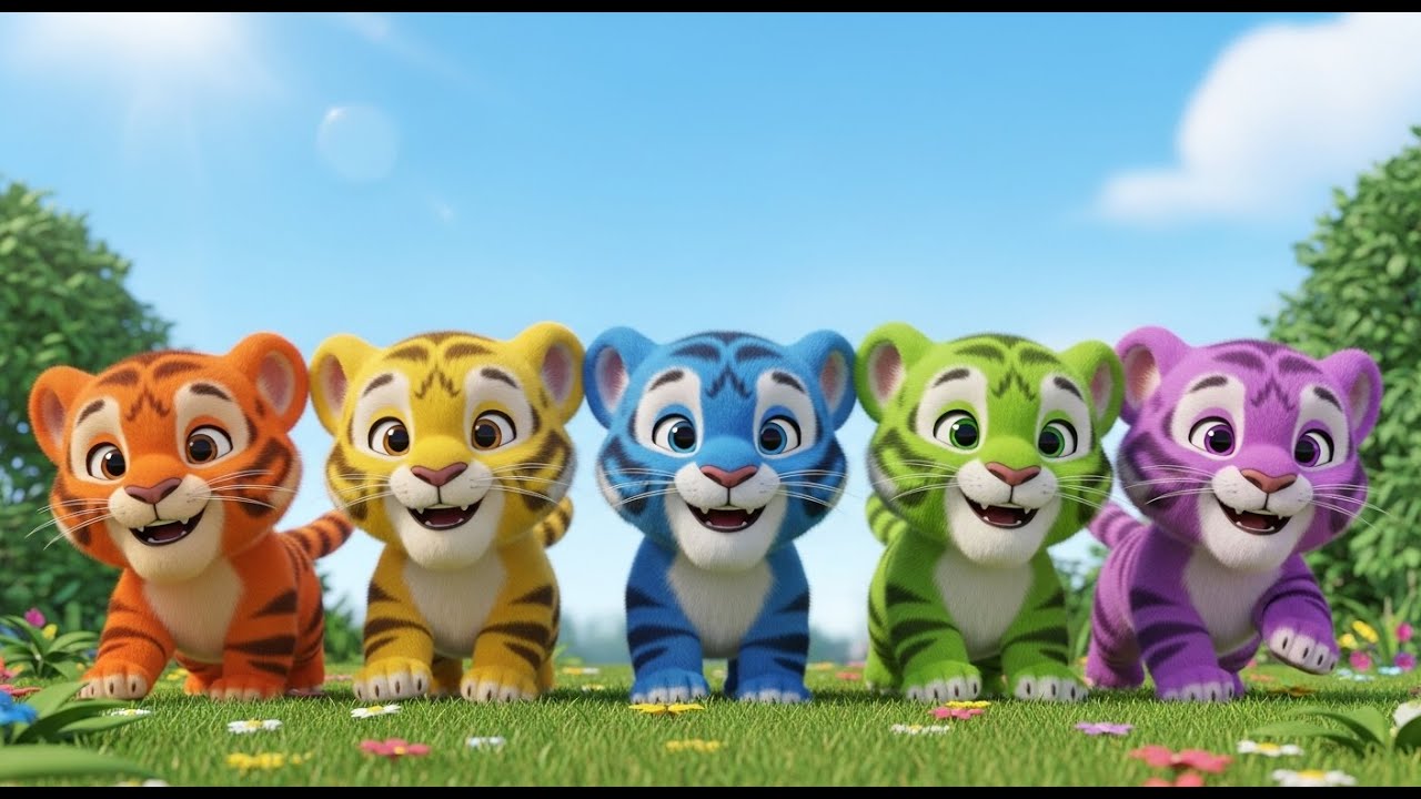 Fünf kleine Tiger schleichen überall hin | Spannendes Kinderlied & Abenteuer-Song