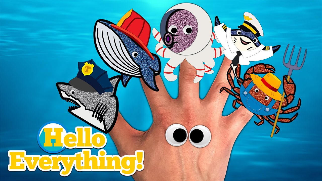 Sea Animals Finger Family | What Is My Job? | Learn About Jobs | Firefighter, Police Officer, Pilot