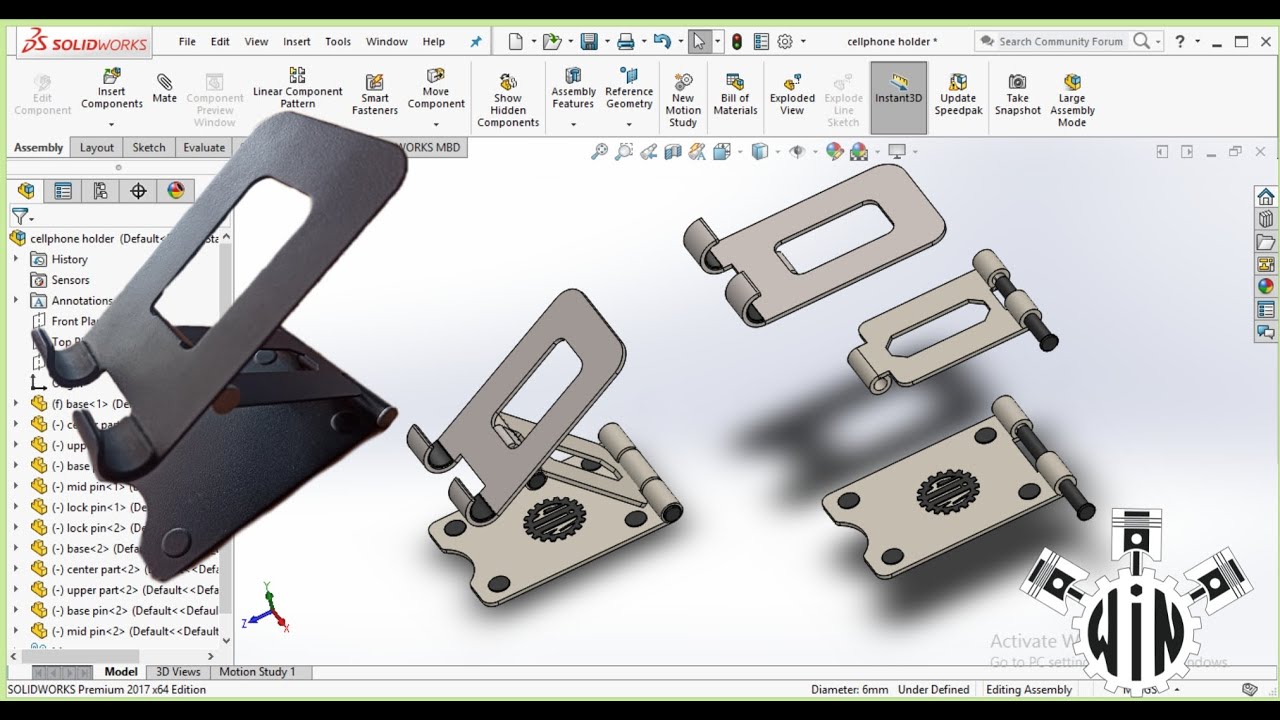 SolidWorks Tutorial (Tagalog)- Cellphone Holder using Sheet metal