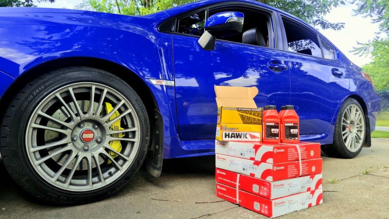 New Pads & Rotors For The WRX STI - How To Change Brembo Brakes - Hawk Performance Ceramic