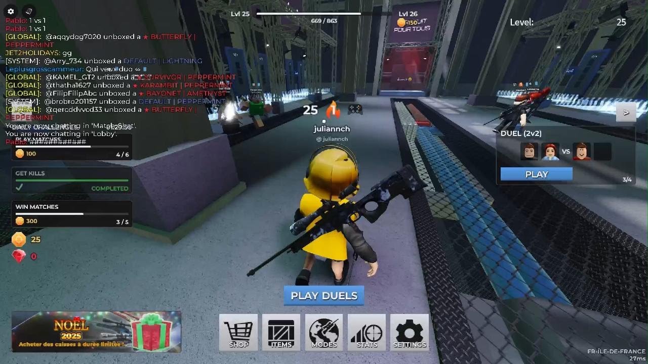 Je défonce à bec sur duel de sniper au hasard.
