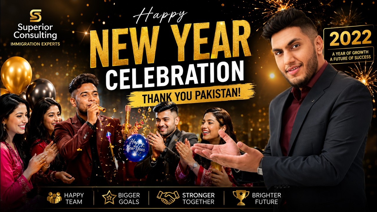 Happy New Year 2022 from Superior Consulting - Immigration Experts in Pakistan & UAE, Since 2004