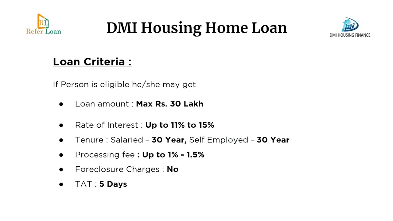 DMI Bank Home Loan Policy in English