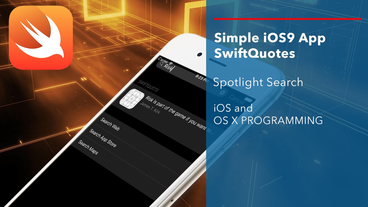 Apple Swift Tutorial: Simple iOS9 Swift Application with Spotlight Search