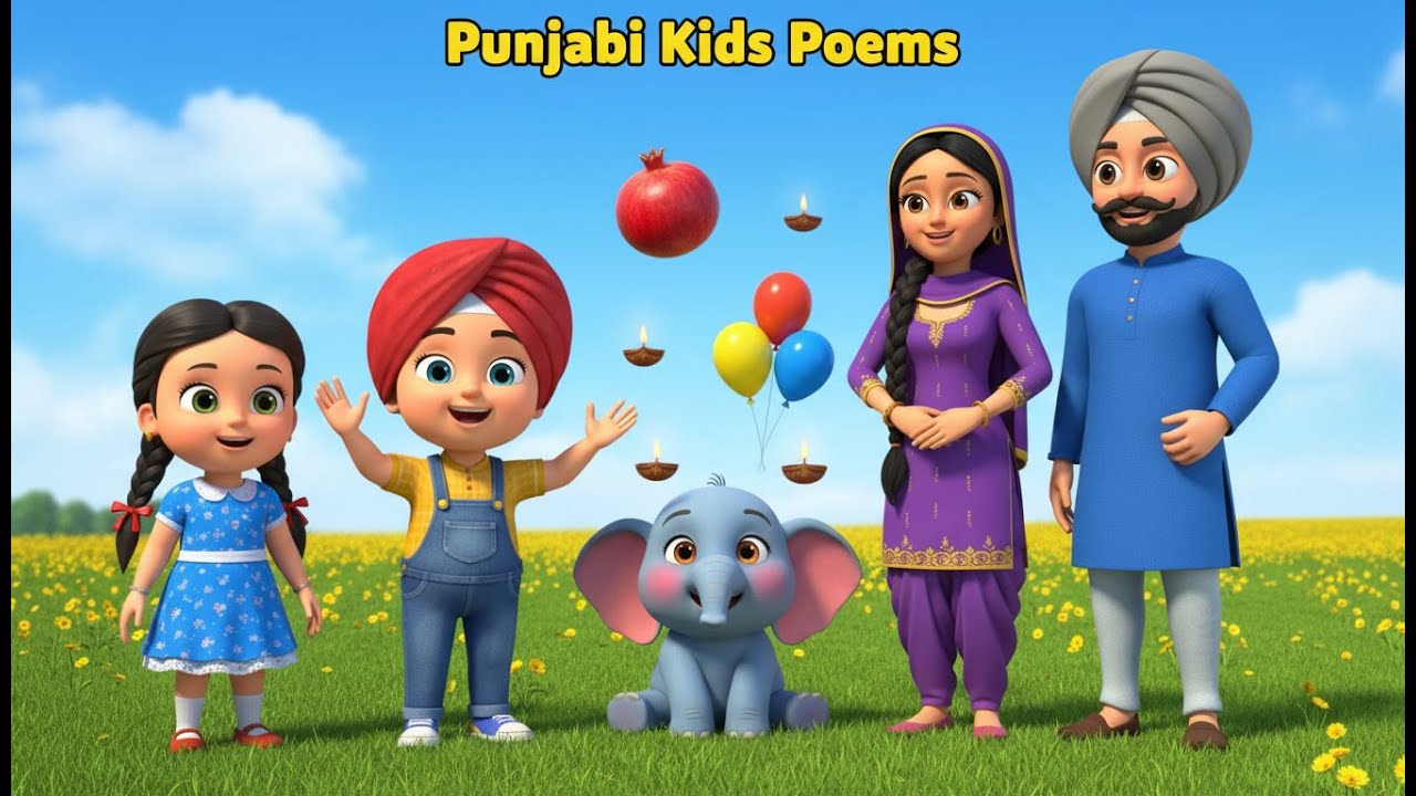Punjabi Kids Poems Collection | 3D Cartoon Family Animation