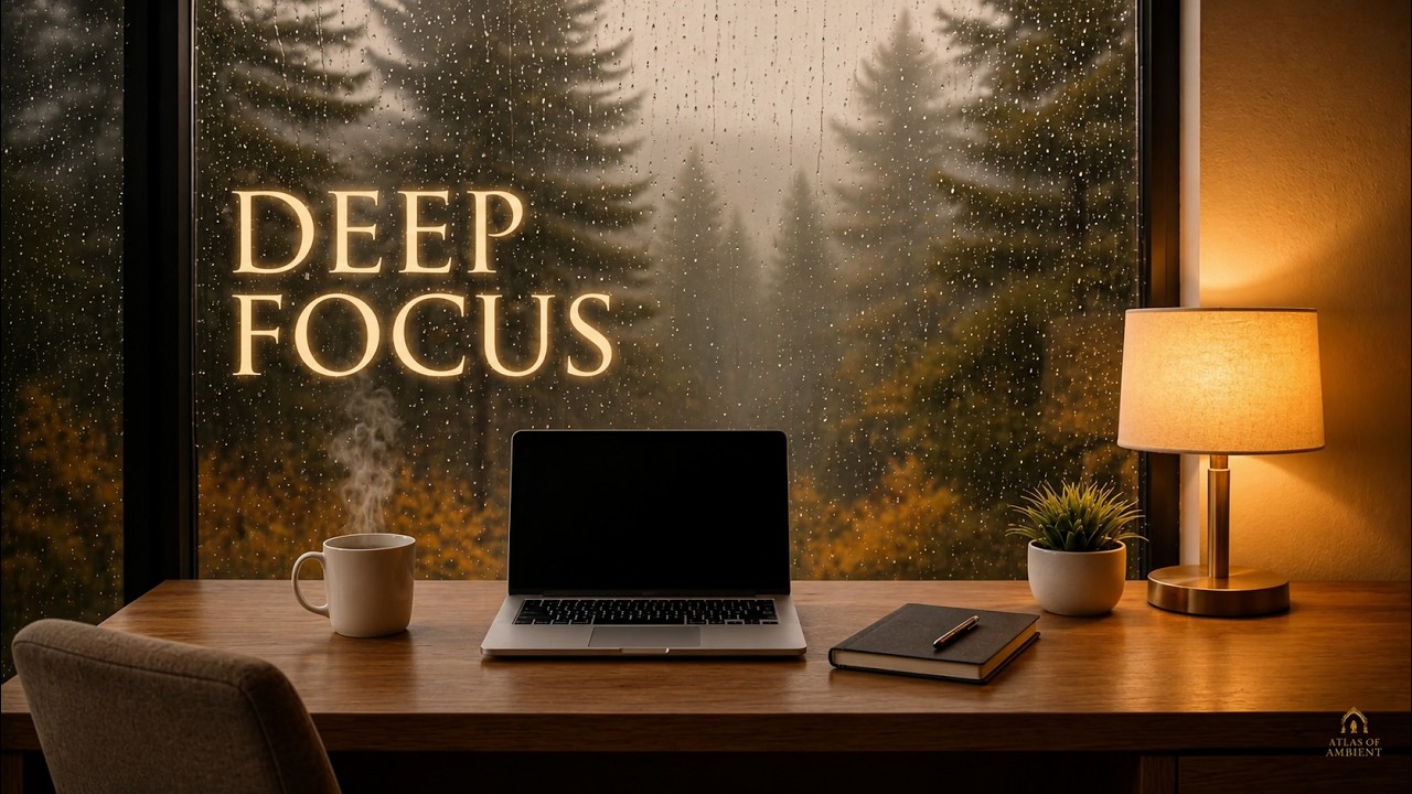 Working by the Window in the Rain | Cozy Focus & Study Ambience