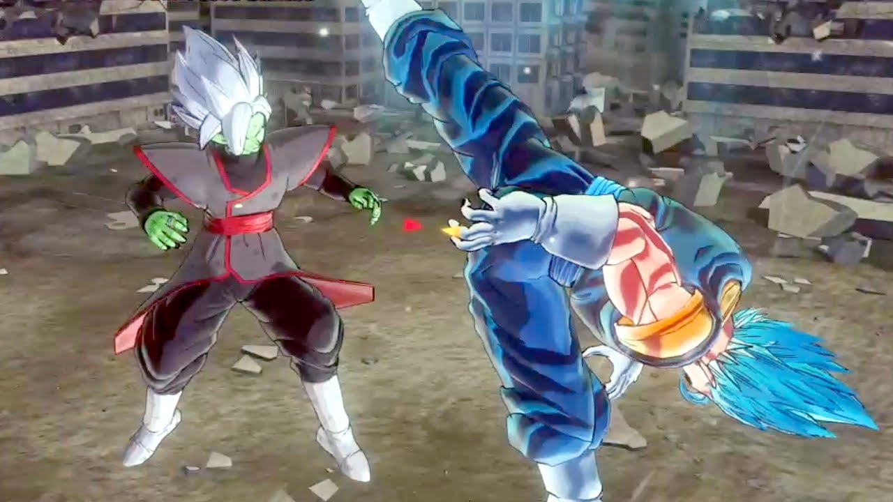 Super Saiyan Blue Vegito vs Fused Zamasu Gameplay | DLC #4 - Dragon Ball Xenvoerse 2