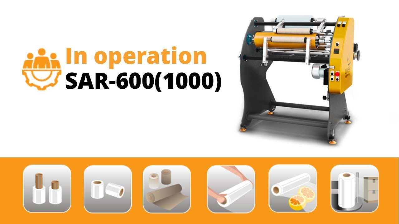 Semi-automatic stretch film mini rolls rewinder SAR-600