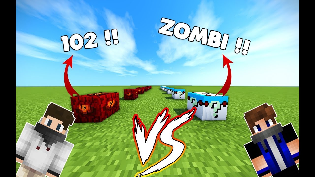 ZOMBİ VS 102 ŞANS BLOKLARI - Minecraft