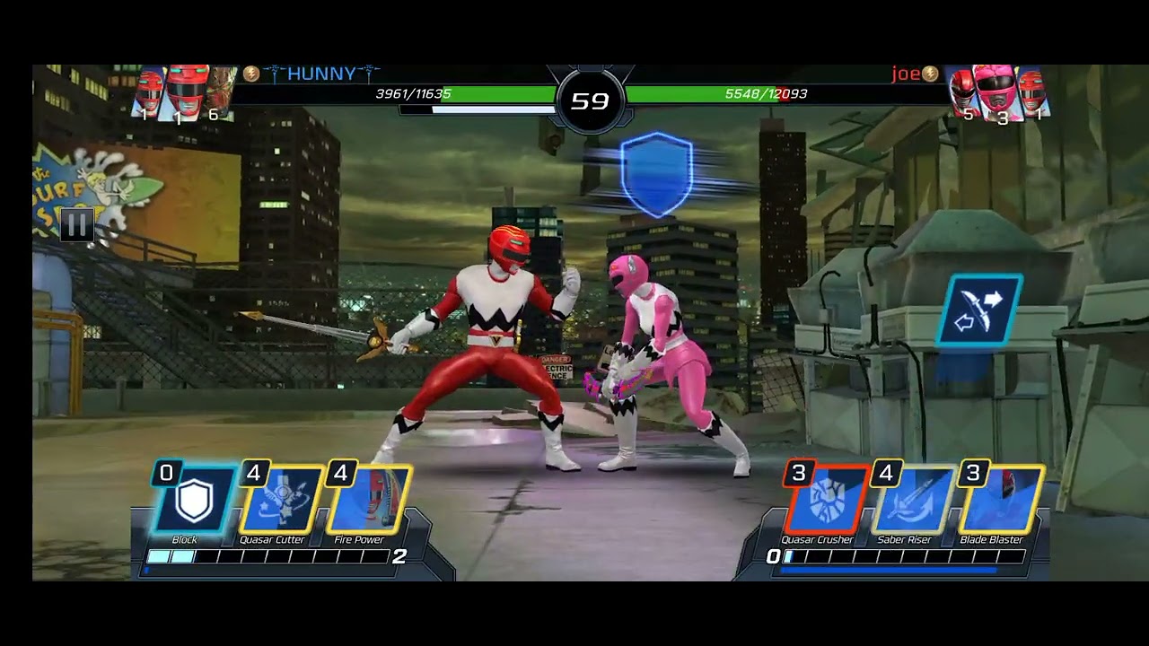Red lost galaxy Ranger vs pink lost galaxy Ranger Power Rangers legacy wars gameplay