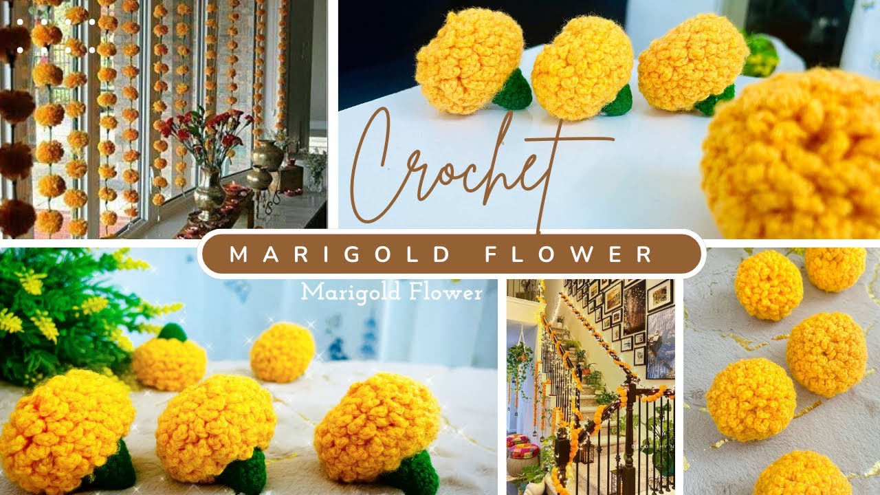 Crochet Marigold Flower (Gende ka Phool) - Perfect Festivals Decor | Home Decor DIY