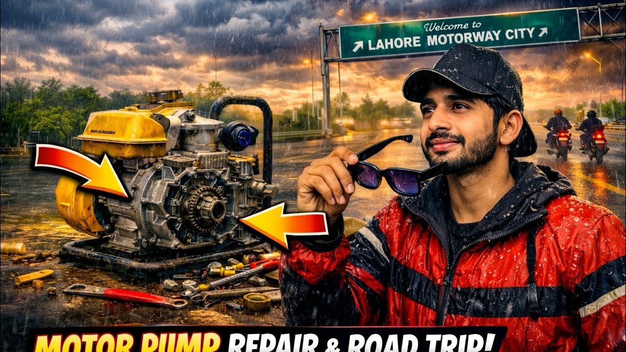 Visit to society Lahore motorway city with during motor pump repair😊