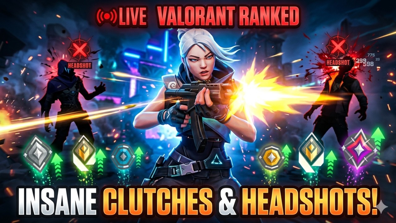 LIVE 🔴 Valorant Ranked Matches | Clutches, Headshots & Rank Grind