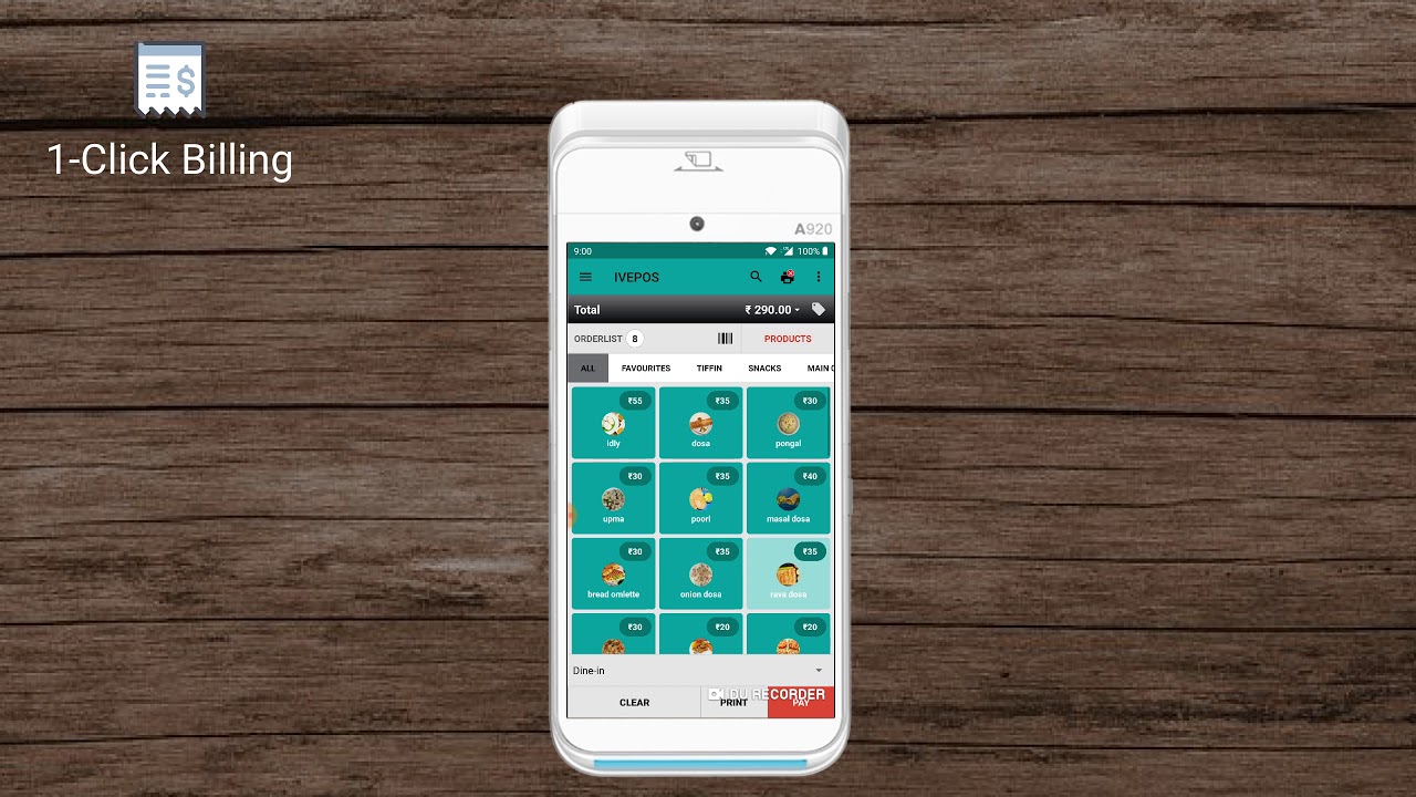 Android POS (PAX A920) - 1 Click Billing