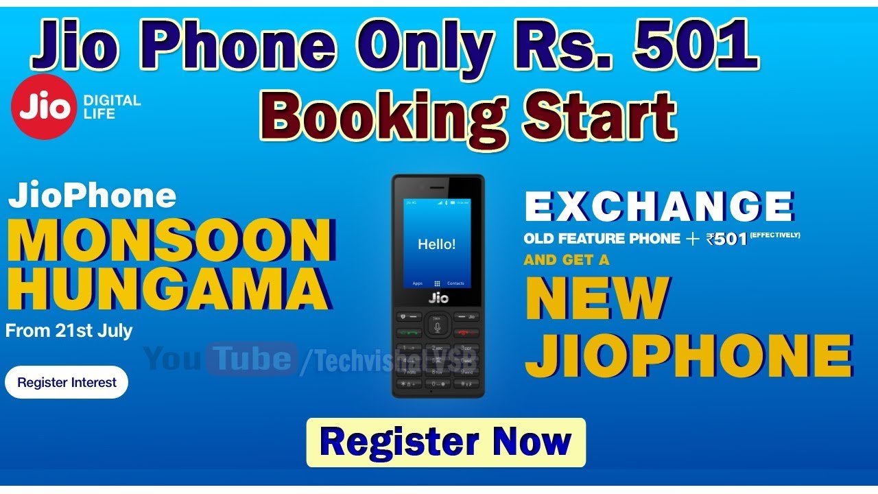 Booking Start Jio Phone Exchange Offer Rs.501 | Jio Monsoon Hungama Offer 21th July Registrations