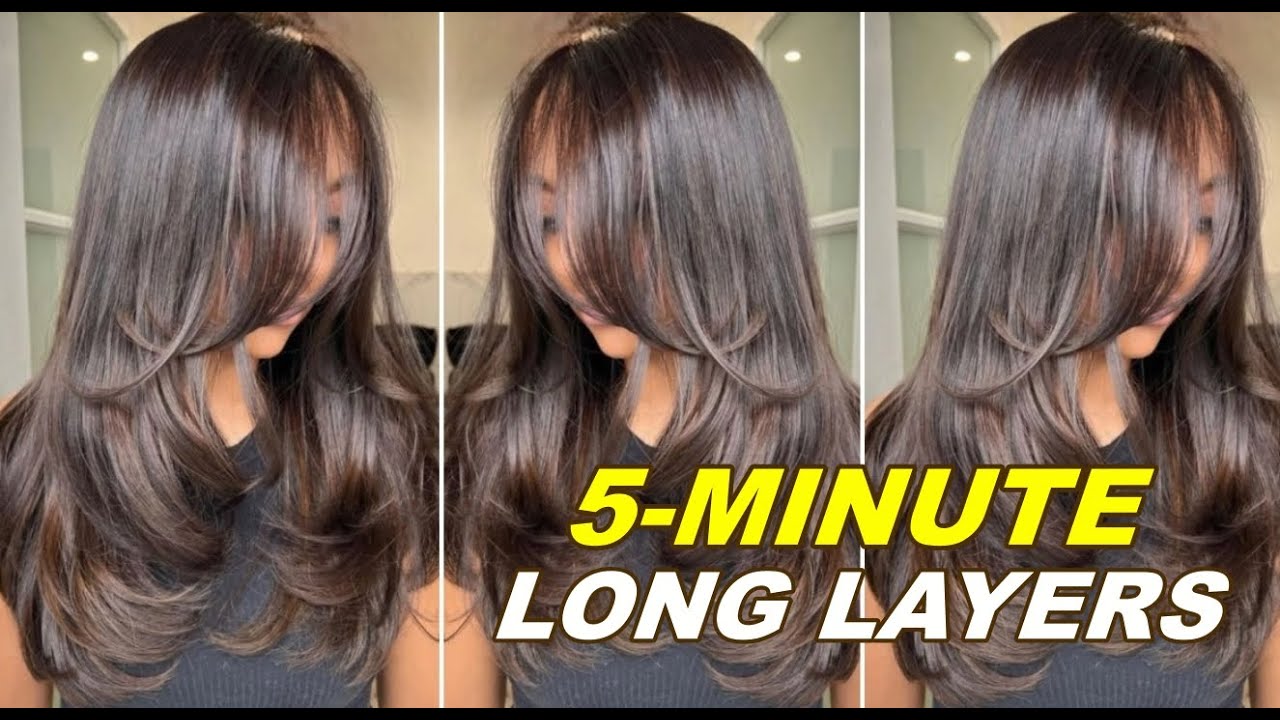 Soft Long Layered Haircut in 5 Minutes | Best Quick Salon Cutting Technique for Straight Hair
