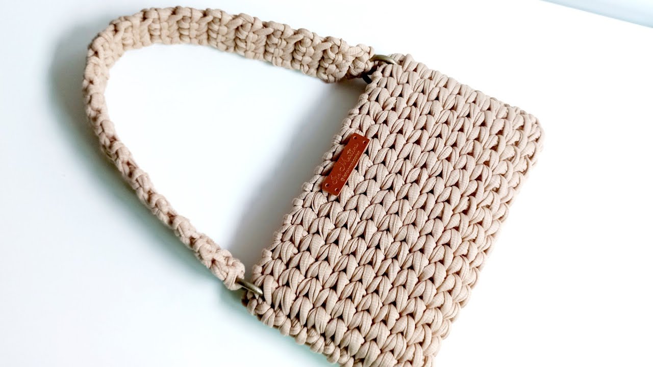BOLSA BAGUETE DE CROCHÊ | BOLSA DE OMBRO DE CROCHÊ COM FIO DE MALHA!
