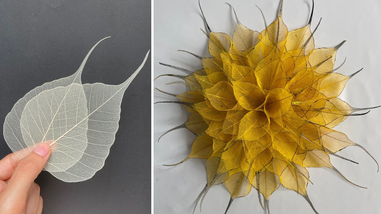 Easy wall hanging using skeleton leaf | Peepal leaf | Skeleton leaf craft ideas |