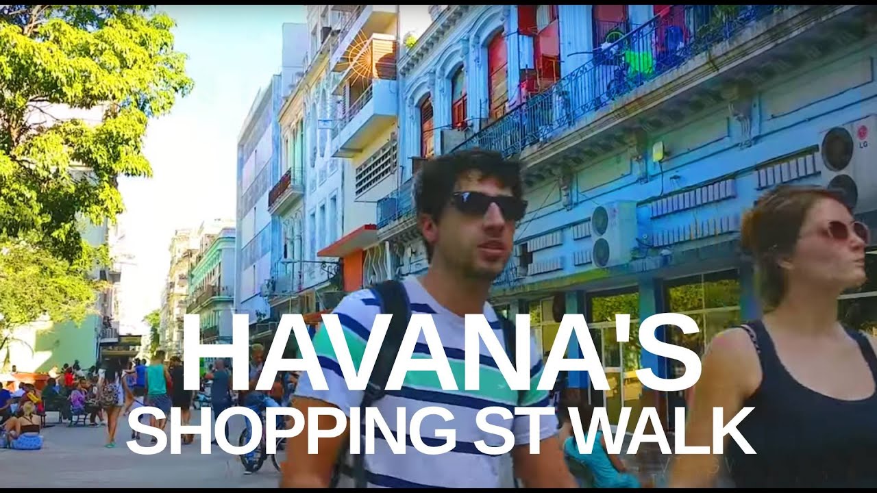[4K] Havana, Cuba - Downtown Shopping Street Walking Tour
