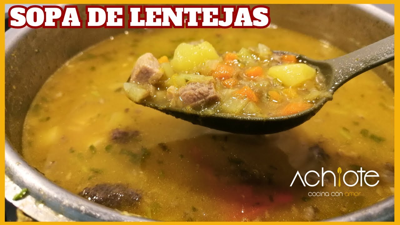 Amantes de las Lentejas, esta SOPA de LENTEJAS con Hueso y Carne de Cerdo les ENCANTARÁ