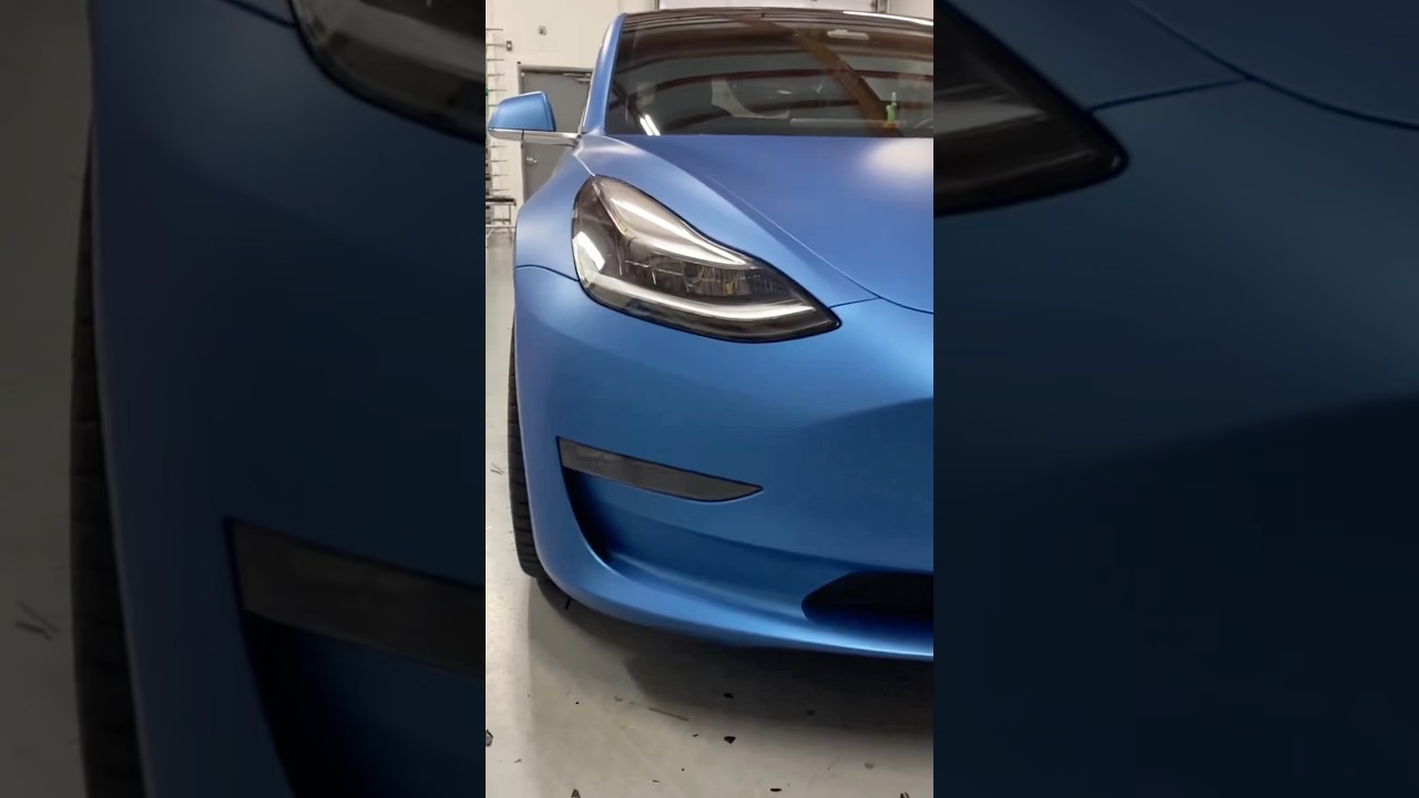 Tesla Model 3 Wrapped in Matte Blue Metallic | 3M Wrap by D&A Customs