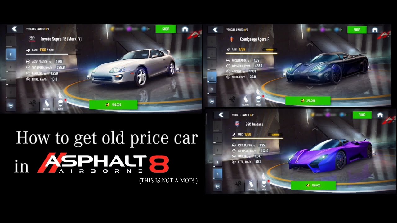 How to get old price car/buy removed cars in Asphalt 8 Airborne