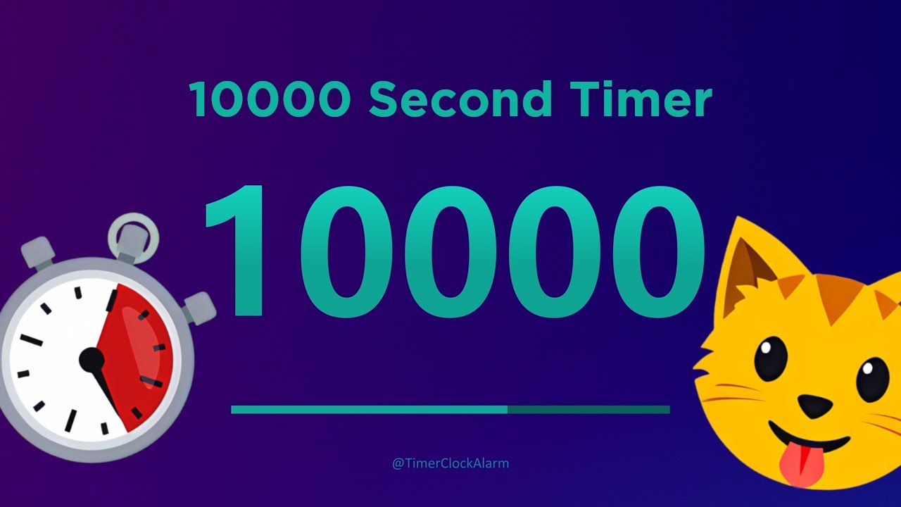 🔴 Таймер на 10000 секунд 🔴 (Секундомер) с будильником