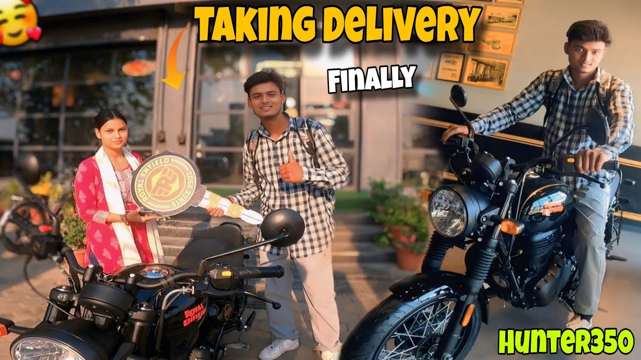 Finally Taking Delivery Of Our Bike | Royal Enfield Hunter 350 | Bike Delivery Vlog 🥰 | R1shubuVlogs
