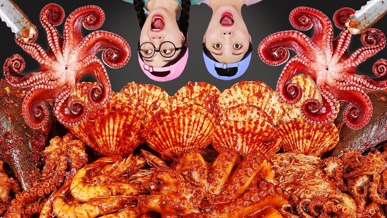 Faire bouillir des fruits de mer &eacute;pic&eacute;s Mukbang DONA