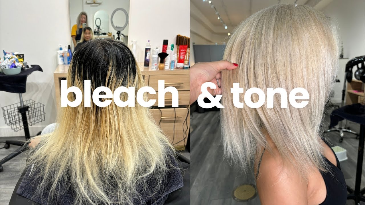 So Scary to do Hair transformation Black root to Ice blonde