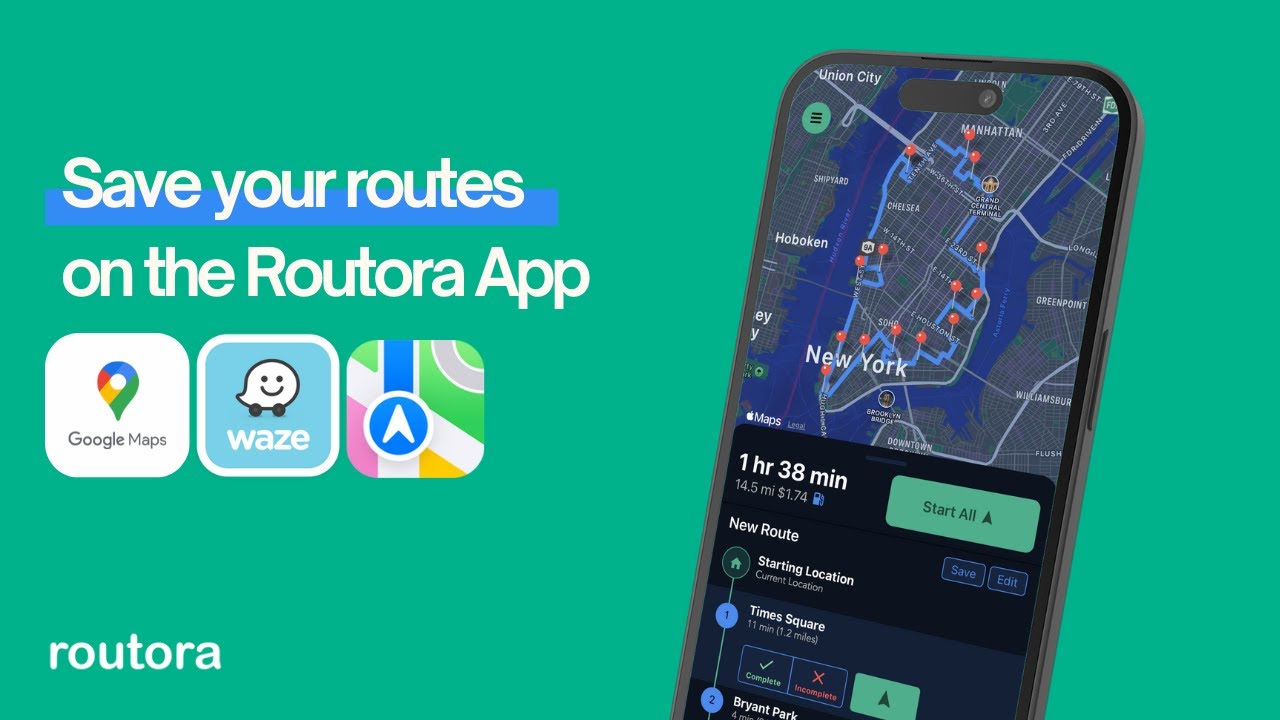 Opitimize and Save Multi-Stop Routes on Routora