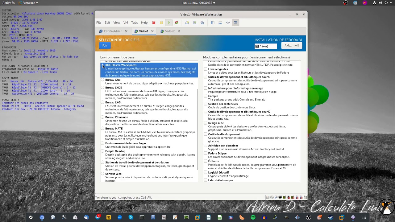 Installation détaillée de Fedora Workstation et Netinstall