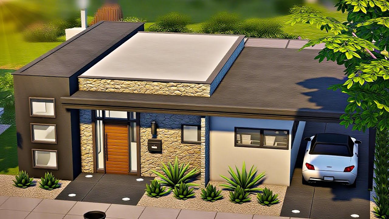 MODERN BUNGALOW HOUSE | No CC | Sims 4 Speed Build