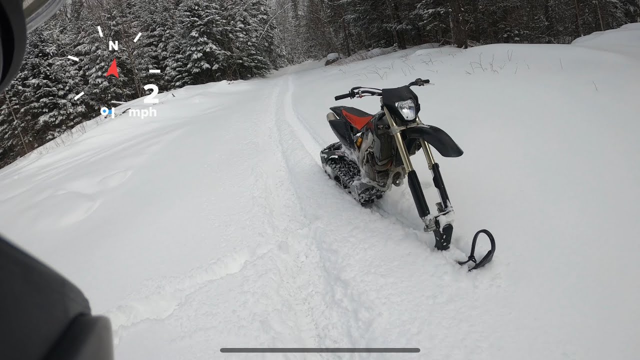 Riding the Honda crf450r snowbike