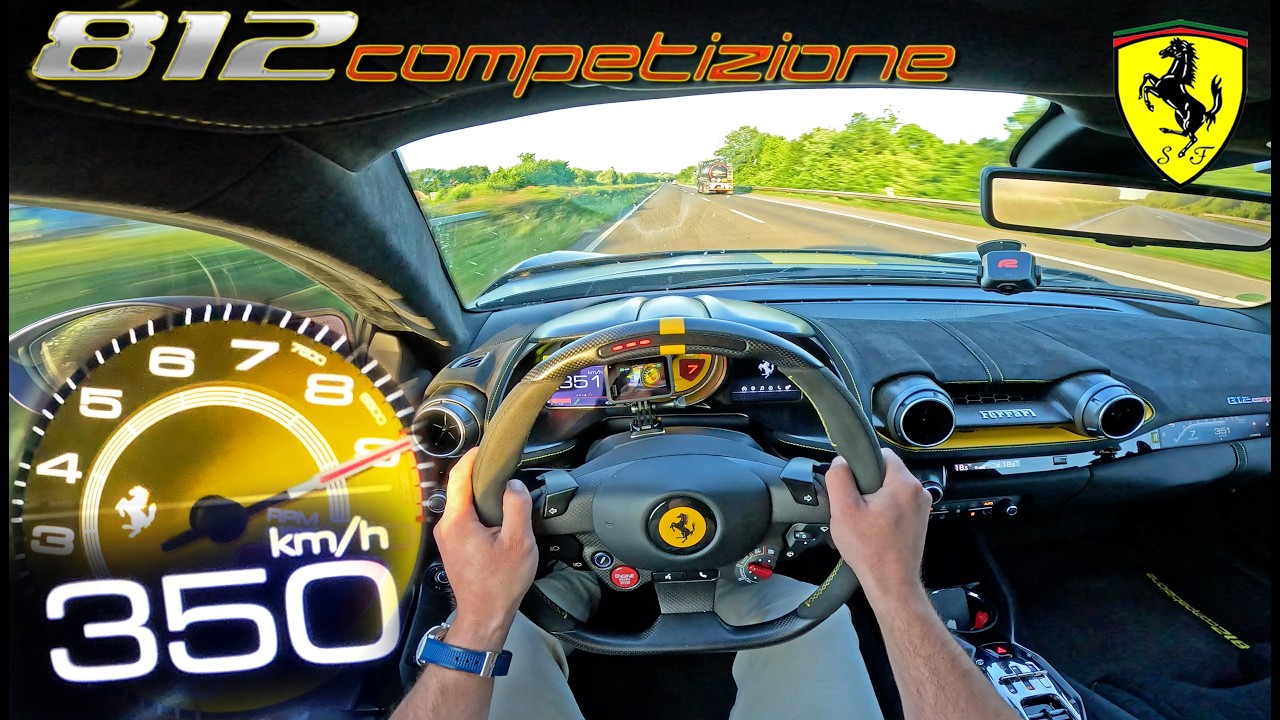 350KM/H FERRARI 812 COMPETIZIONE // TOP SPEED POV on AUTOBAHN