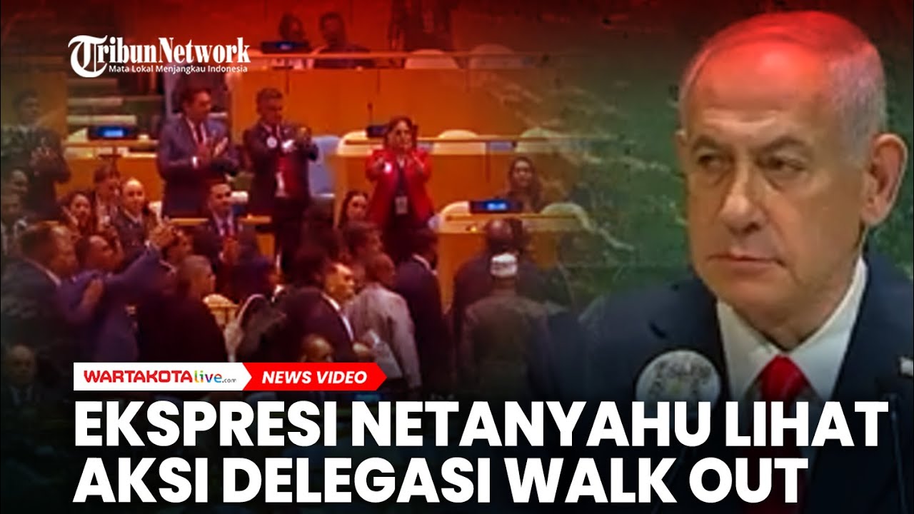 Ekspresi Netanyahu Lihat Aksi Walk Out Saat Dirinya Akan Berpidato