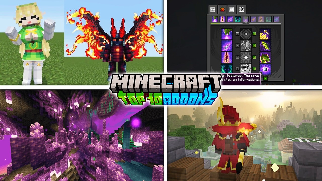 🔥TOP 10 MELHORES ADDONS ATUALIZADOS PARA NOVA ATUALIZA&Ccedil;&Atilde;O DO MINECRAFT BEDROCK 1.21 OFICIAL!