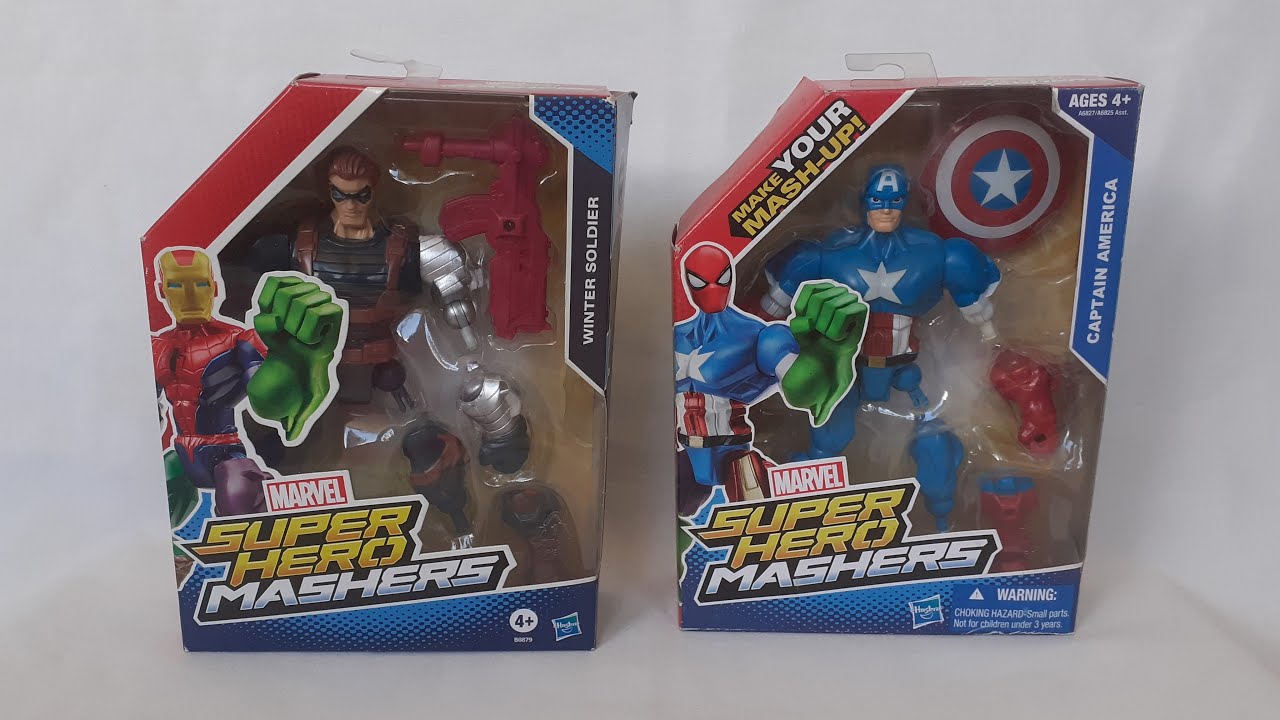 Captain America and Winter Soldier mix and match: Marvel Super-Hero Mashers by Hasbro.