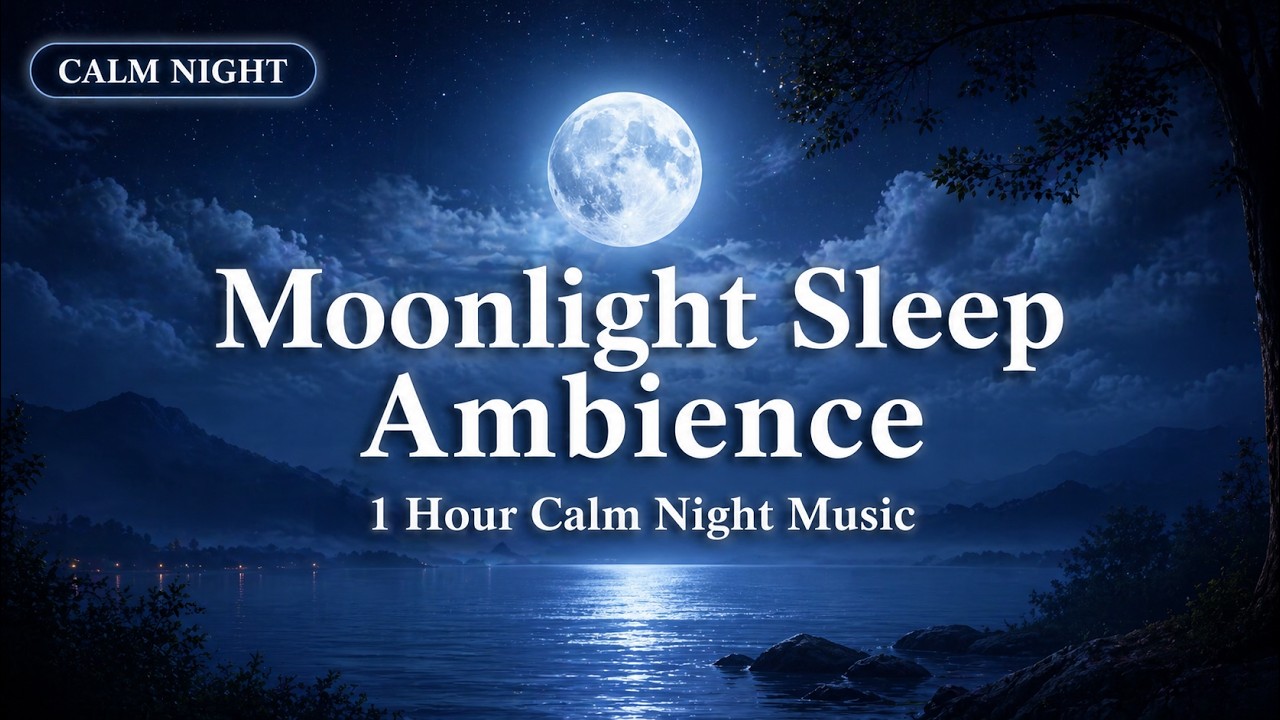 Moonlight Sleep Ambience_1 Hour Calm Night Music