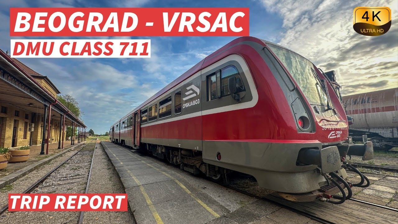 【4K】Из Белграда во Вршац - Опыт из сербского дизельного поезда DMU - С субтитрами【CC】