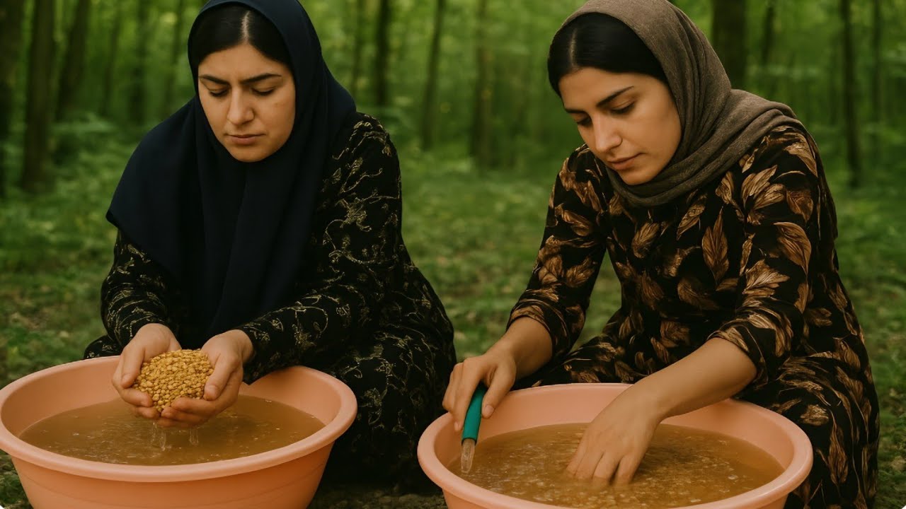 Mahnaz's Life in the City: From Village to Urban Home | Working with Sakineh in Washing Wheat.