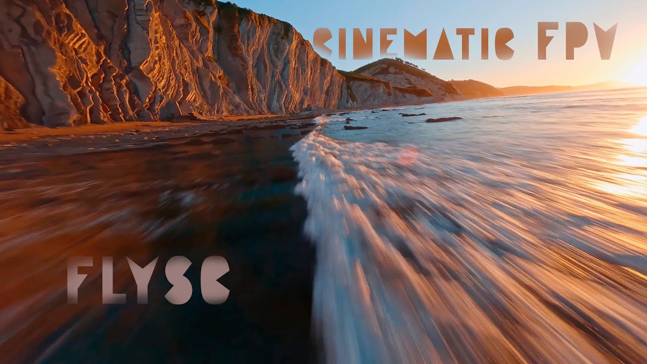 Surfing Flysch of Sakoneta at Sunset  - Cinematic FPV 4k